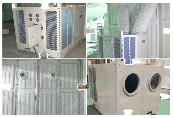 Οριζόντιο βιομηχανικό κλιματιστικό μηχάνημα σκηνών, υψηλός ανθεκτικός συσκευασμένος αεροψυχραντήρας σκηνών
